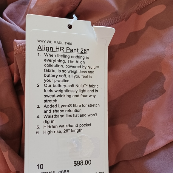 Lululemon Align High Rise Camo Briar Rose Legging - Picture 7 of 9